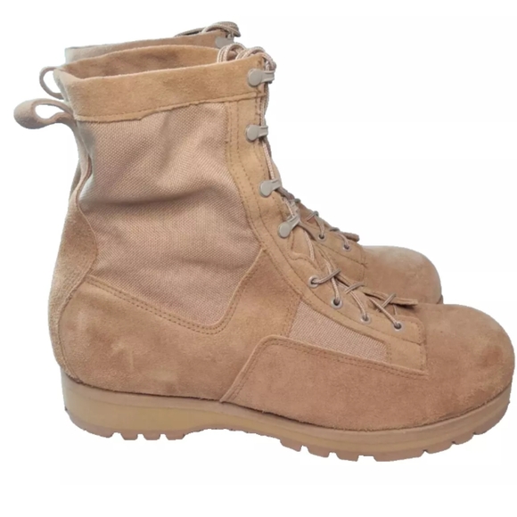Wellco Combat Boot Men's Size 15.5 EW~ Extra Wide Canvas, Suede, Leather Tan - Picture 2 of 12